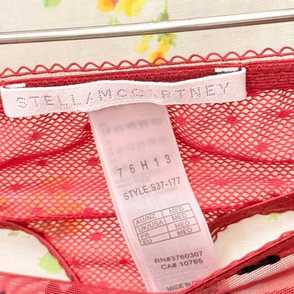 Stella McCartney Women's Bra Set Red/Wine Lace‎ Medium Coquette Fairy Romantic - Picture 6 of 6